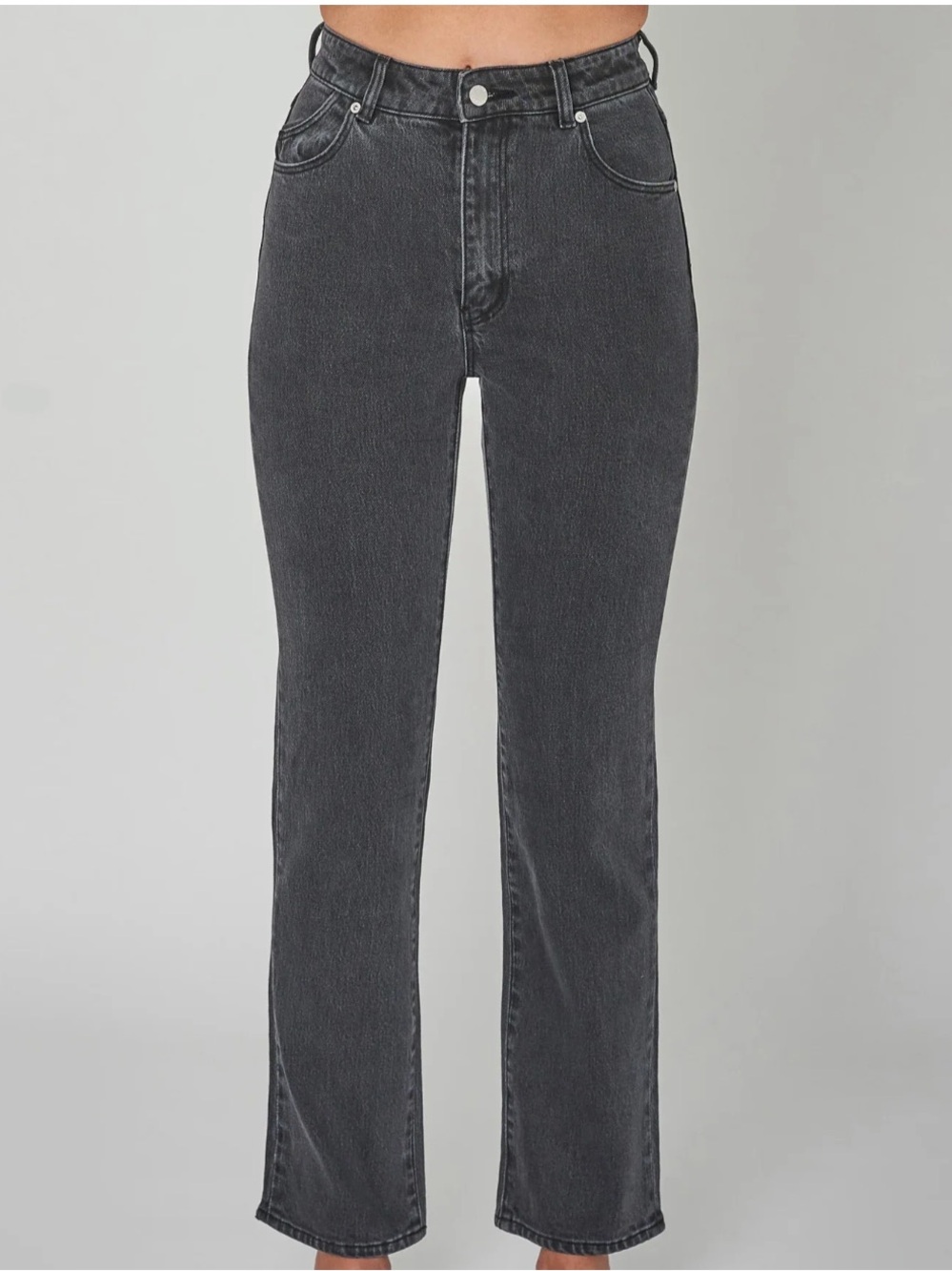 ROLLA'S high rise straight Washed Black Straight Leg Jeans 28